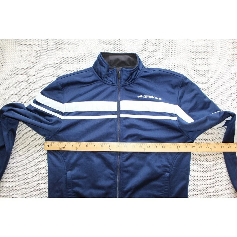 Brooks Equilibrium Technology Tienken II Mens Jacket Navy Blue Size Small Zip up